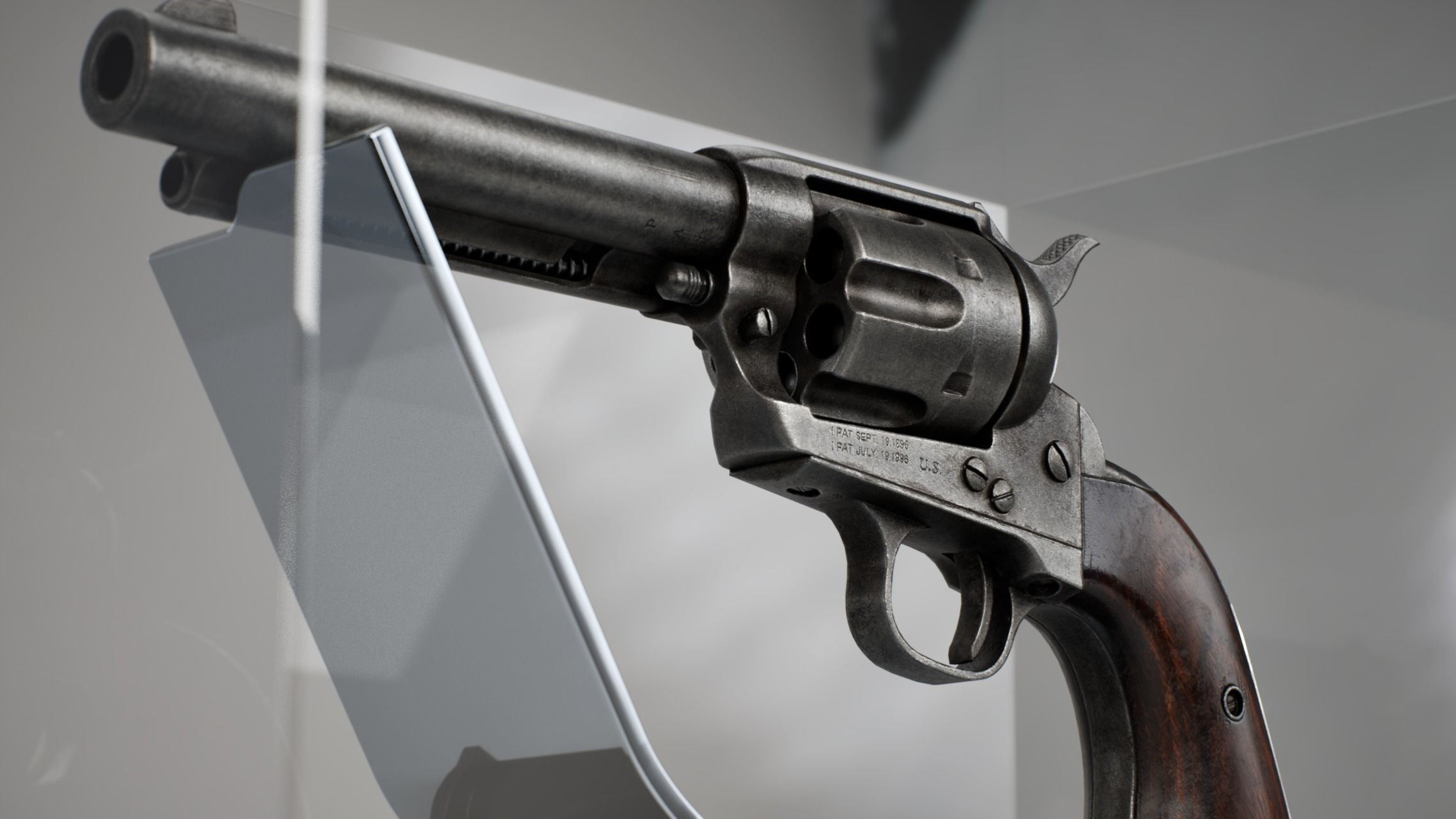 Colt Peacemaker Single Action Army Rigged Revolver Low-poly 3D model_1