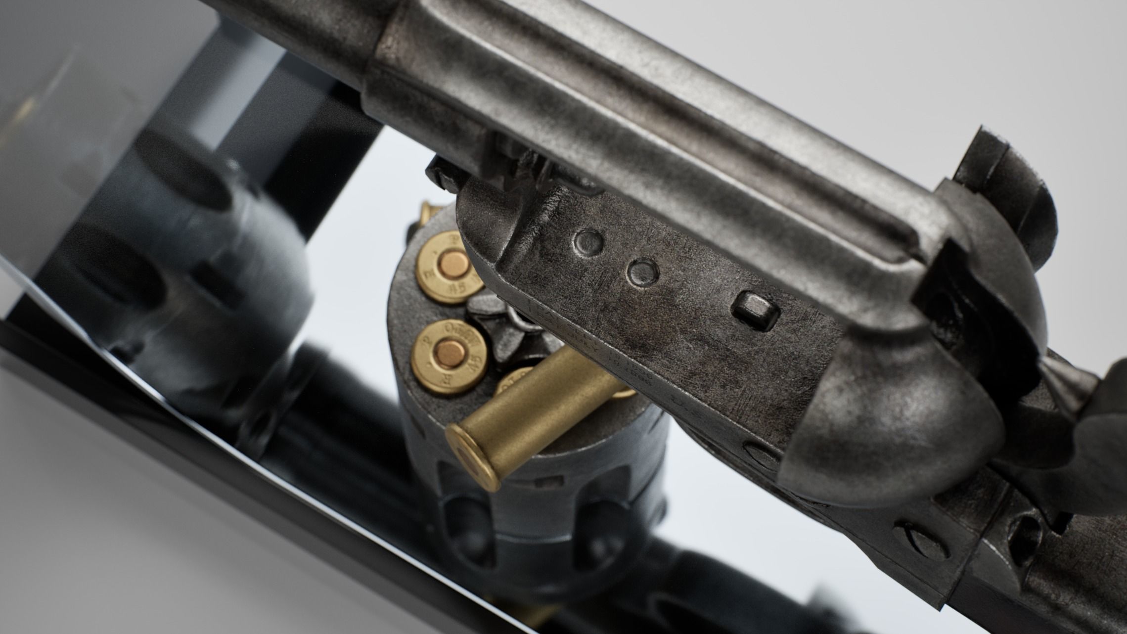 Colt Peacemaker Single Action Army Rigged Revolver Low-poly 3D model_14