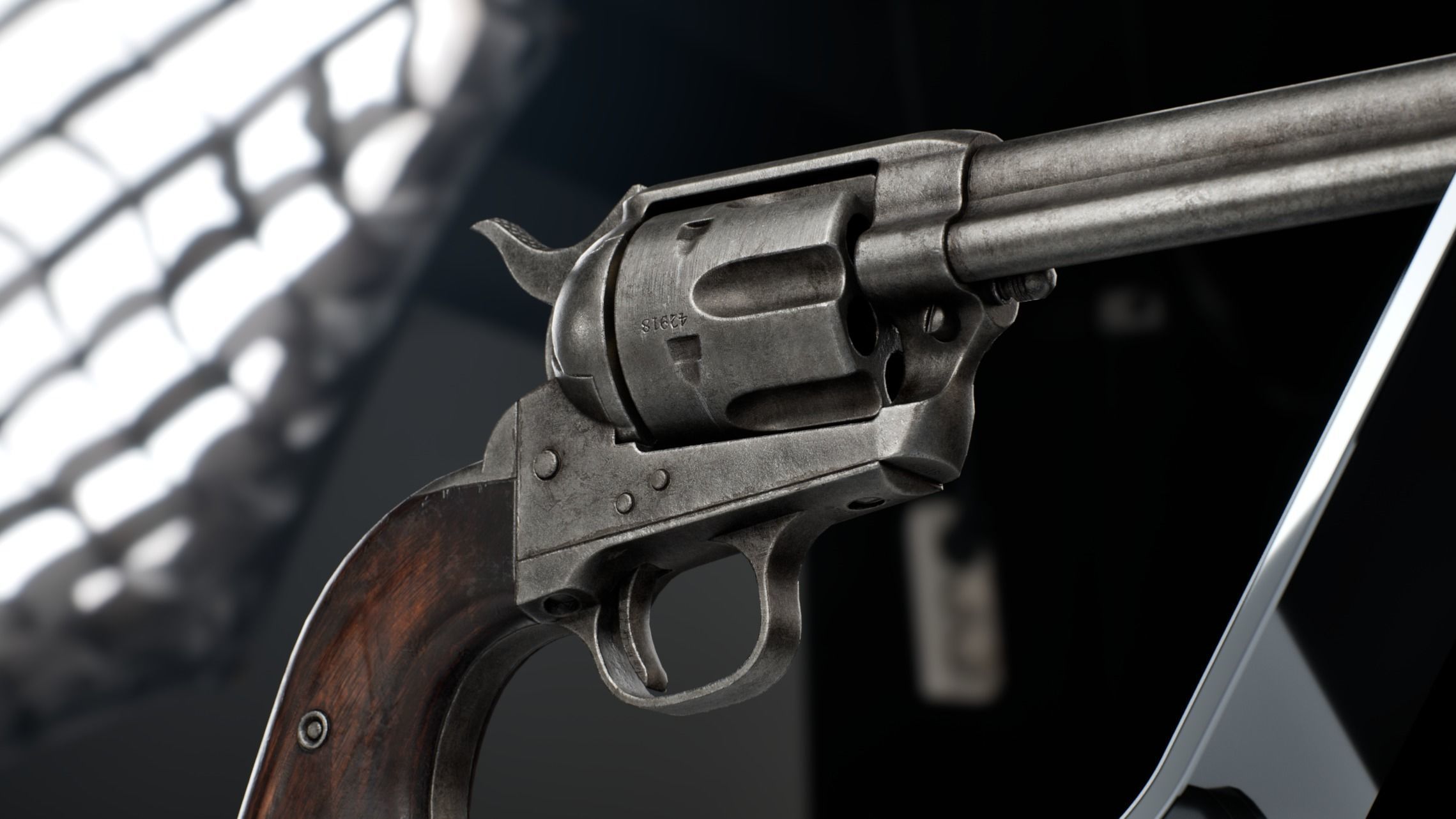 Colt Peacemaker Single Action Army Rigged Revolver Low-poly 3D model_8