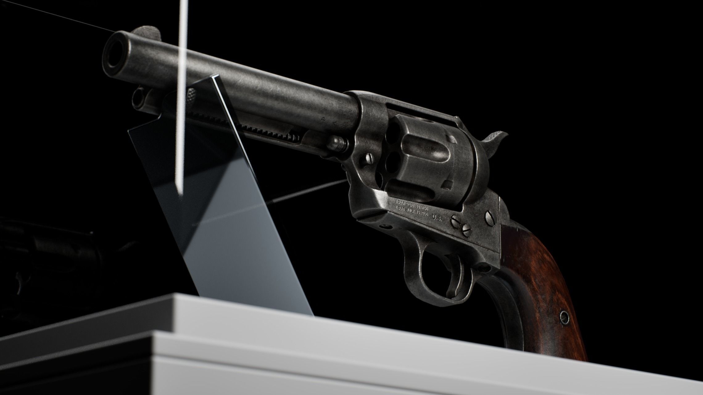 Colt Peacemaker Single Action Army Rigged Revolver Low-poly 3D model_3