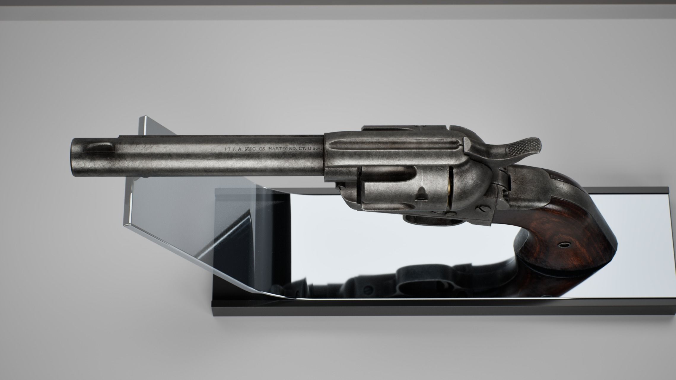 Colt Peacemaker Single Action Army Rigged Revolver Low-poly 3D model_9