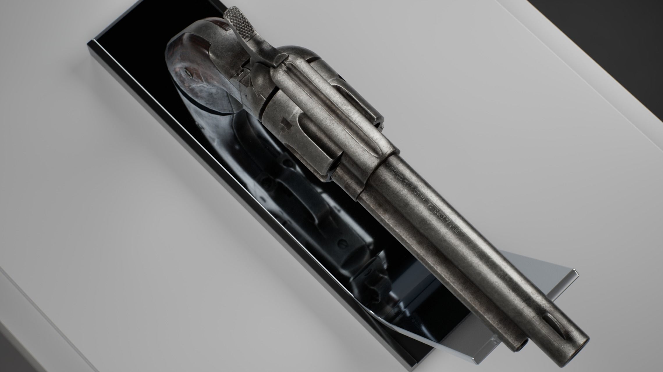 Colt Peacemaker Single Action Army Rigged Revolver Low-poly 3D model_10