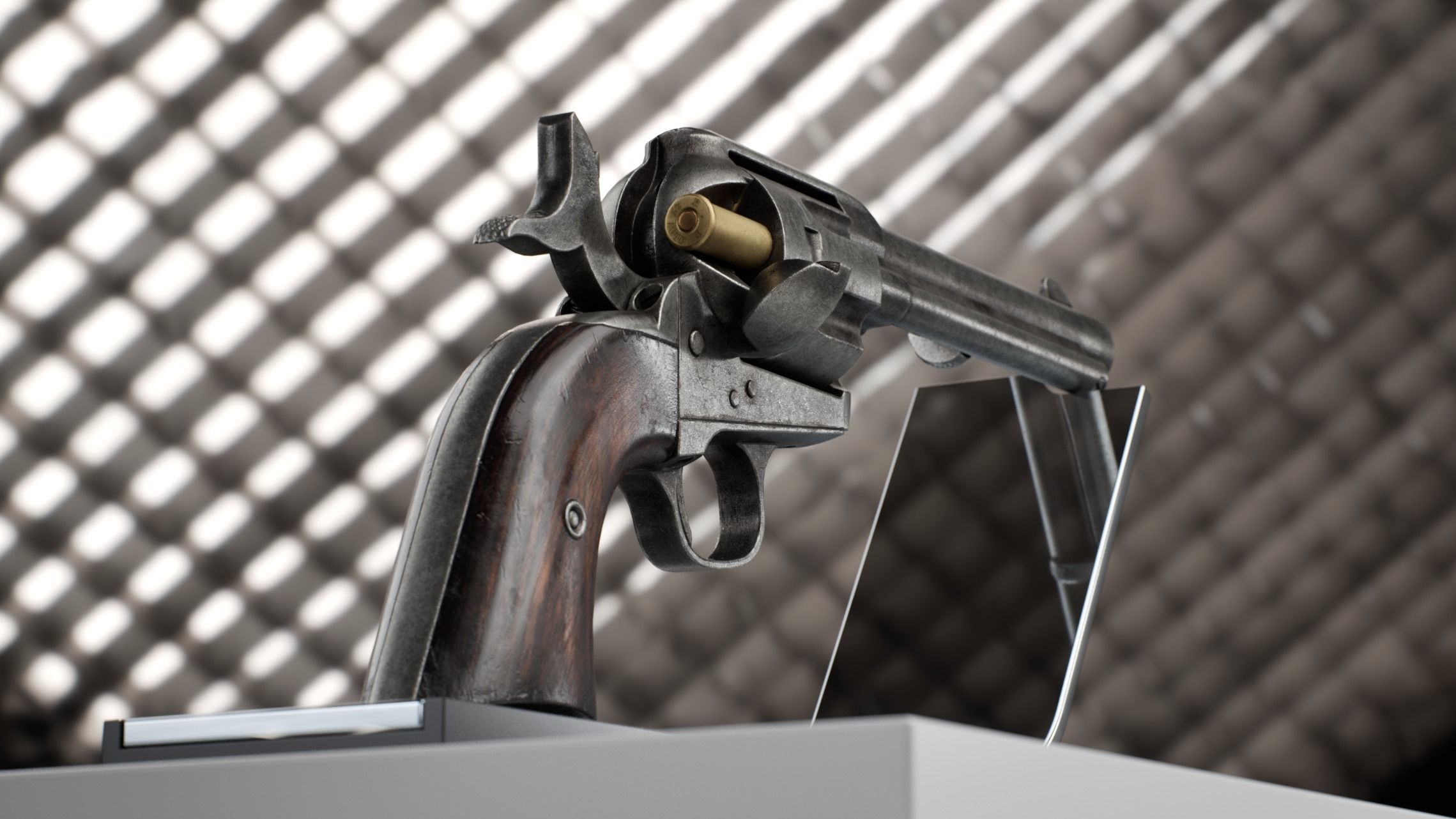 Colt Peacemaker Single Action Army Rigged Revolver Low-poly 3D model_11