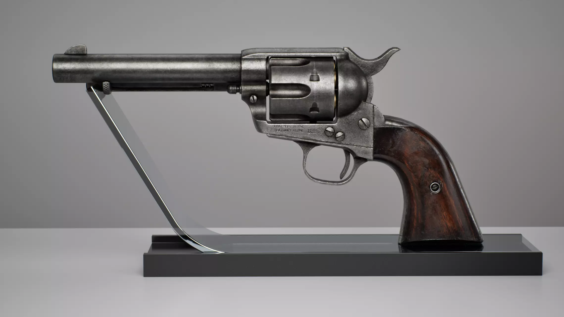 Colt Peacemaker Single Action Army Rigged Revolver Low-poly 3D model_0