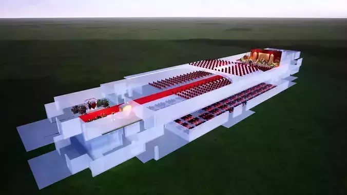 Marriage Hall Aerial view 3D model