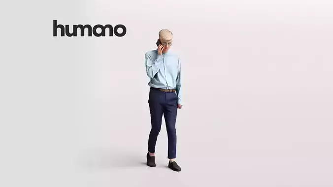 Humano business man - walking phone working office -3333-18