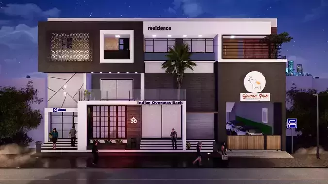 Commercial building 3D model