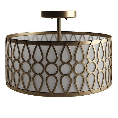 Aaru Fabric semi flush mount 3D model