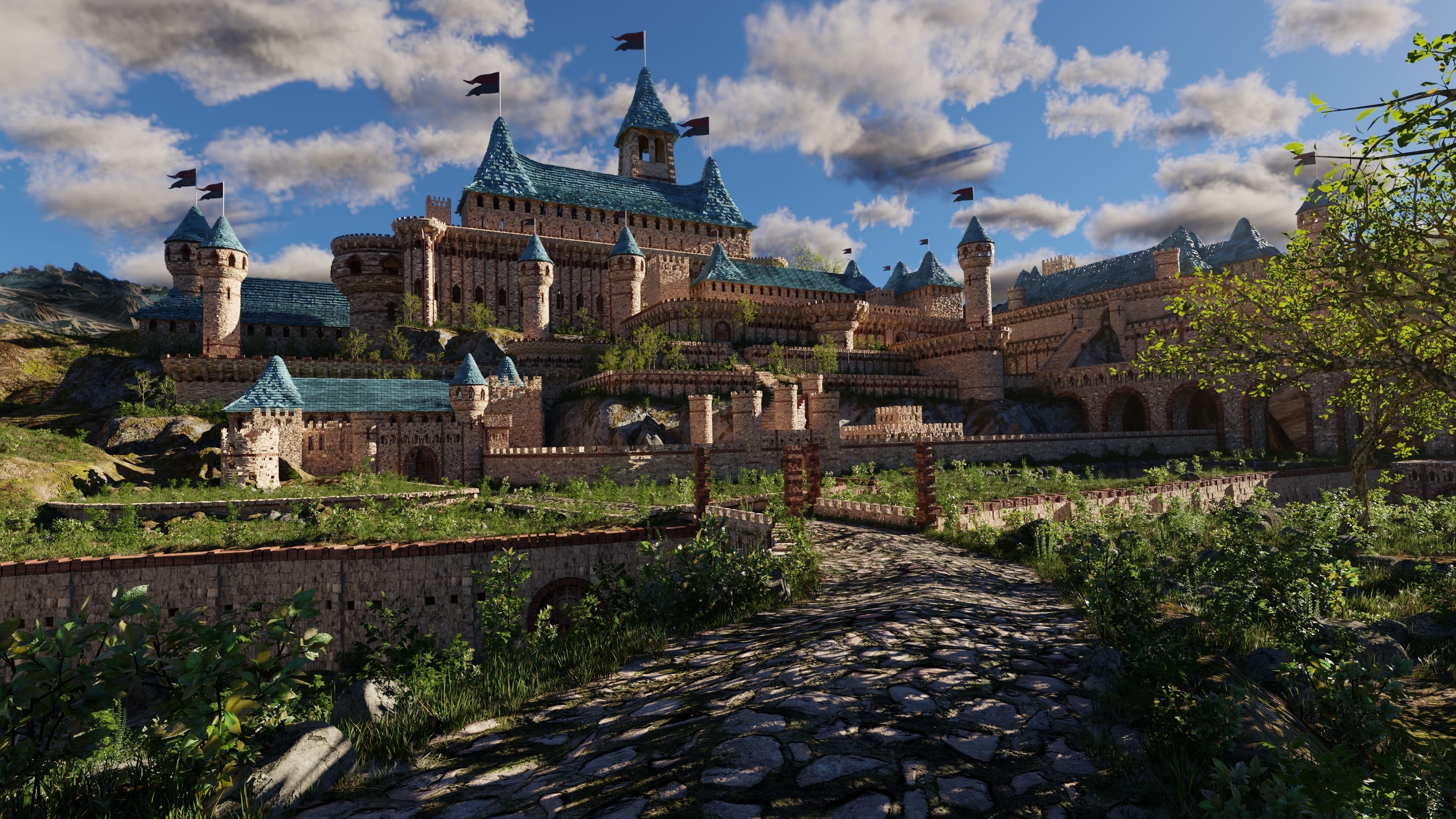 Castle Scene 3D model_1