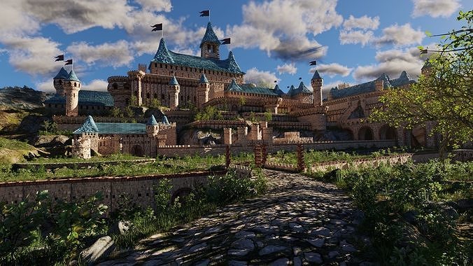 Castle Scene 3D model 2
