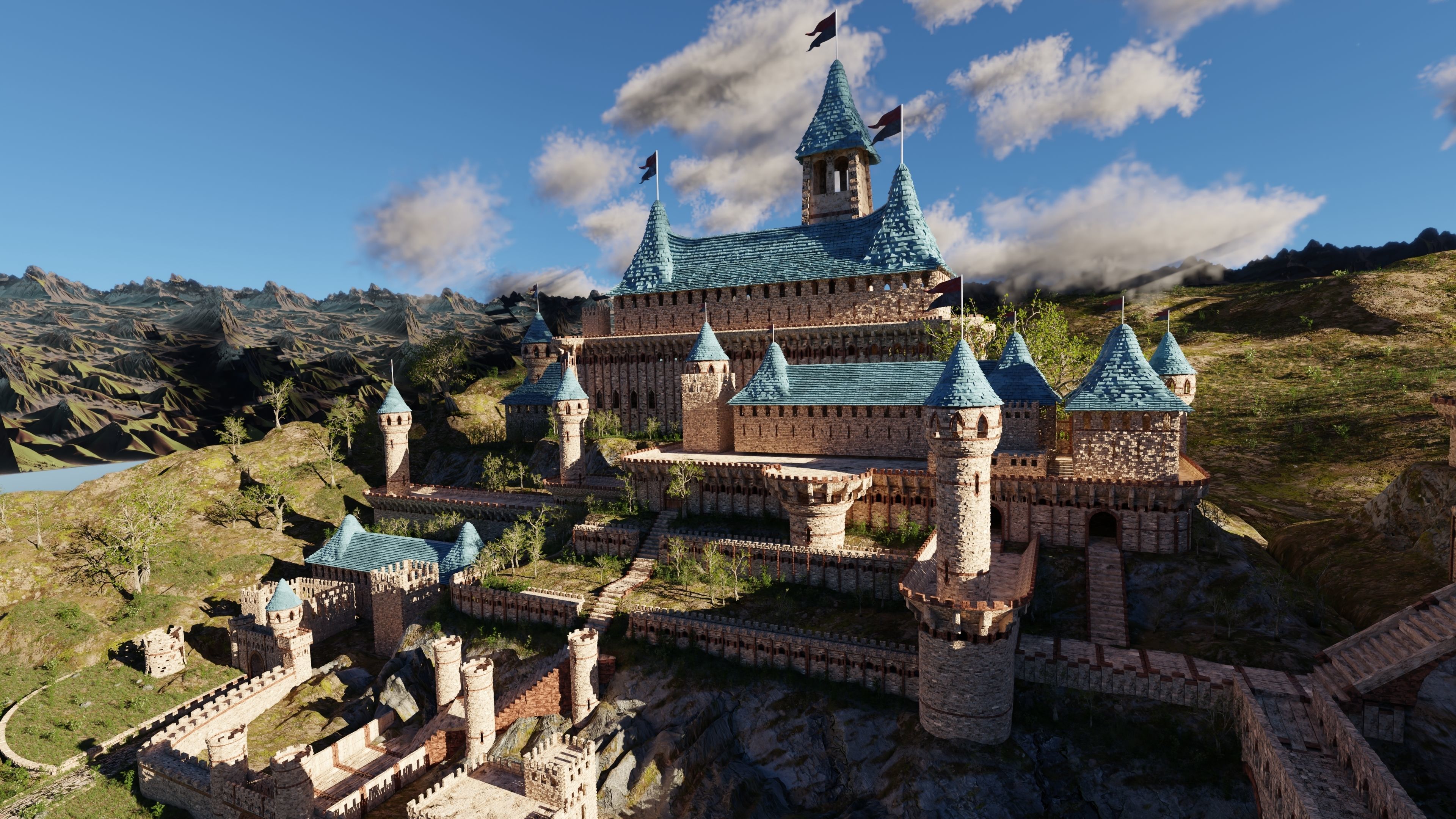 Castle Scene 3D model_9