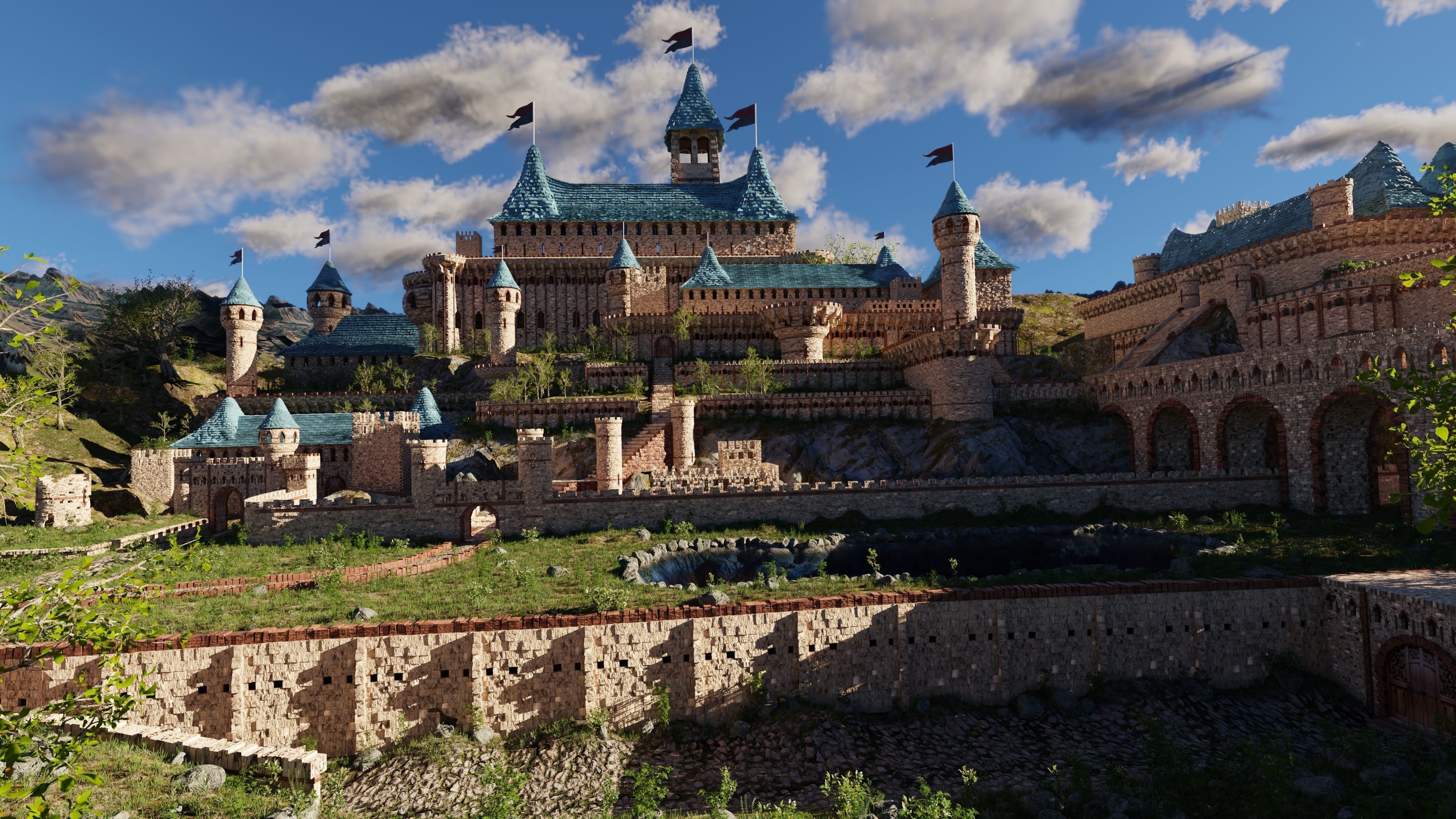 Castle Scene 3D model_6