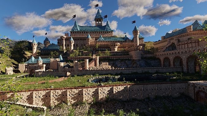 Castle Scene 3D model 7
