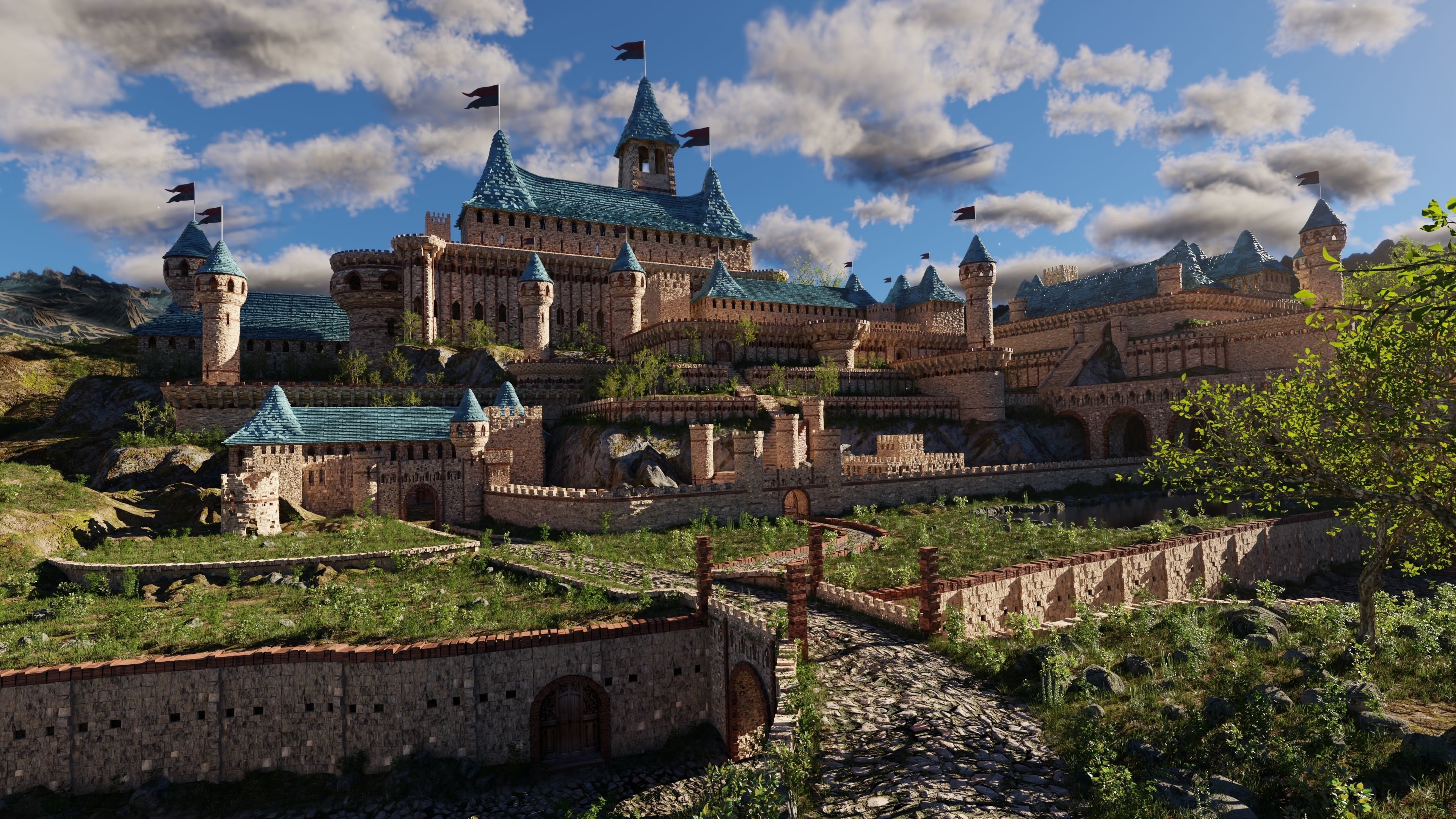 Castle Scene 3D model_2