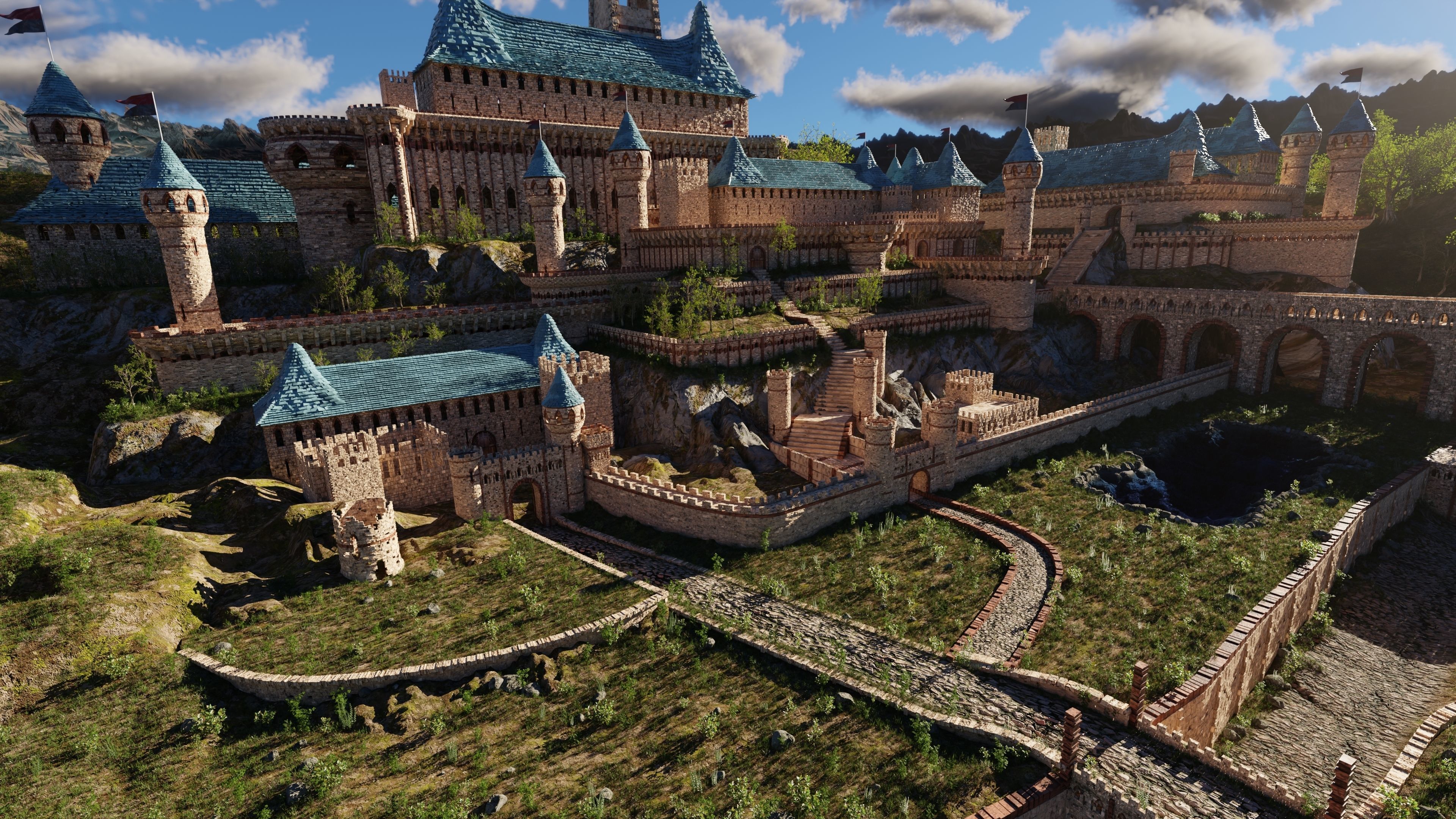 Castle Scene 3D model_3