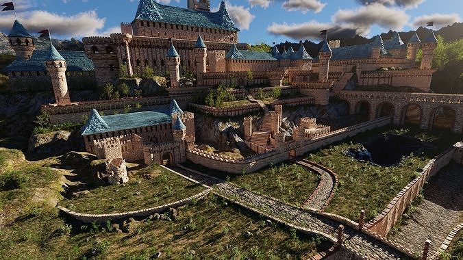 Castle Scene 3D model 4