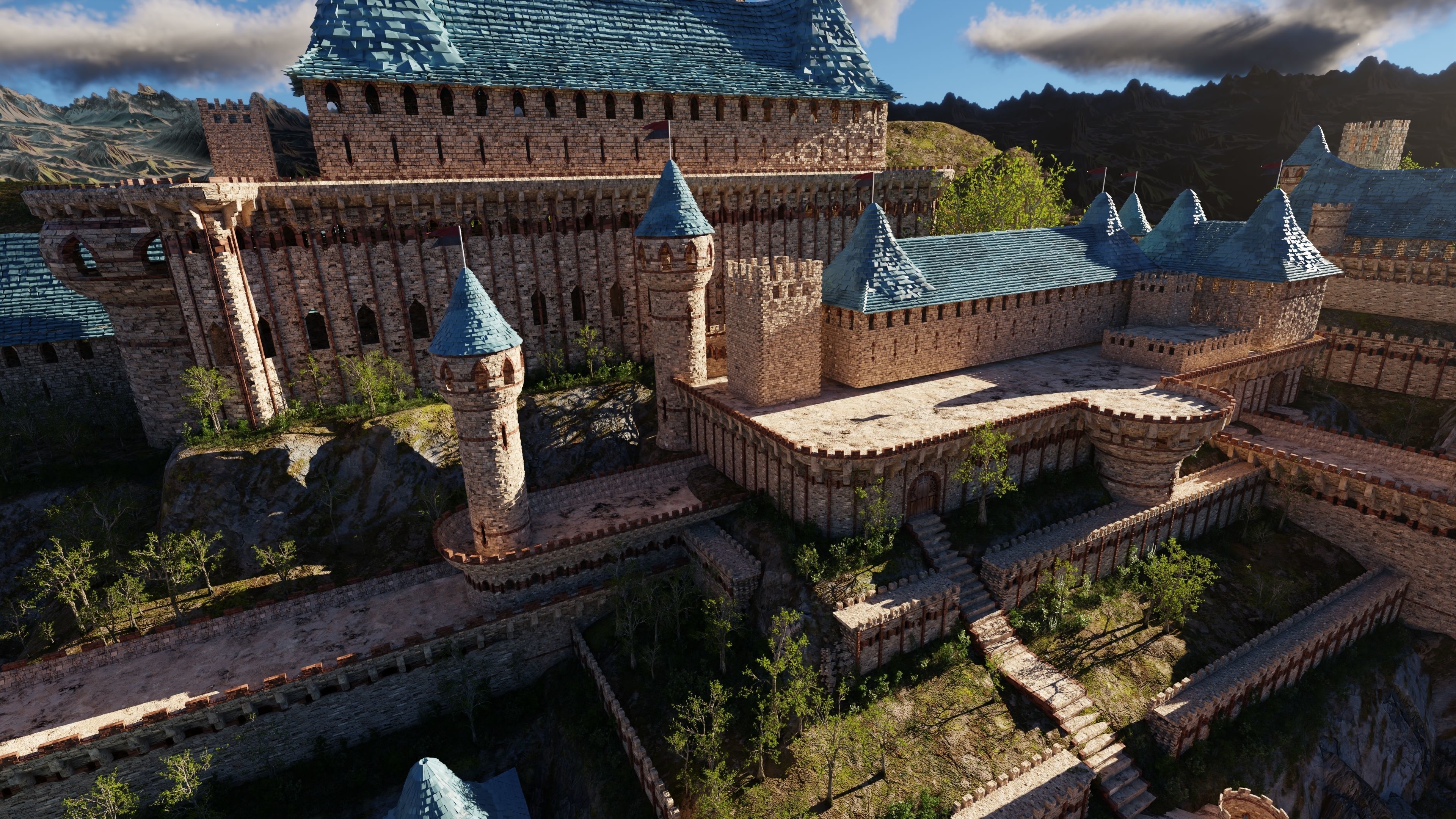 Castle Scene 3D model_7