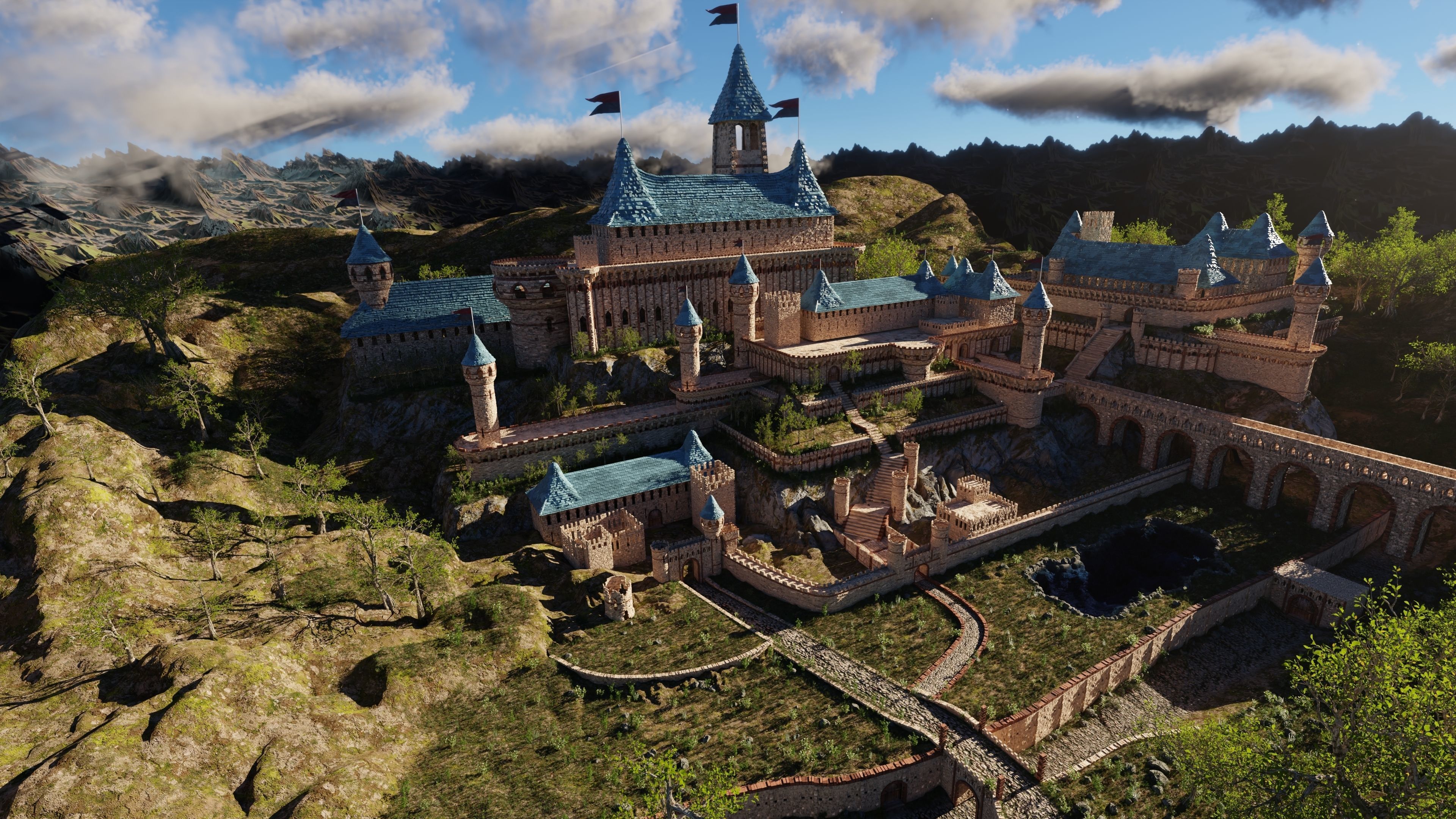 Castle Scene 3D model_8