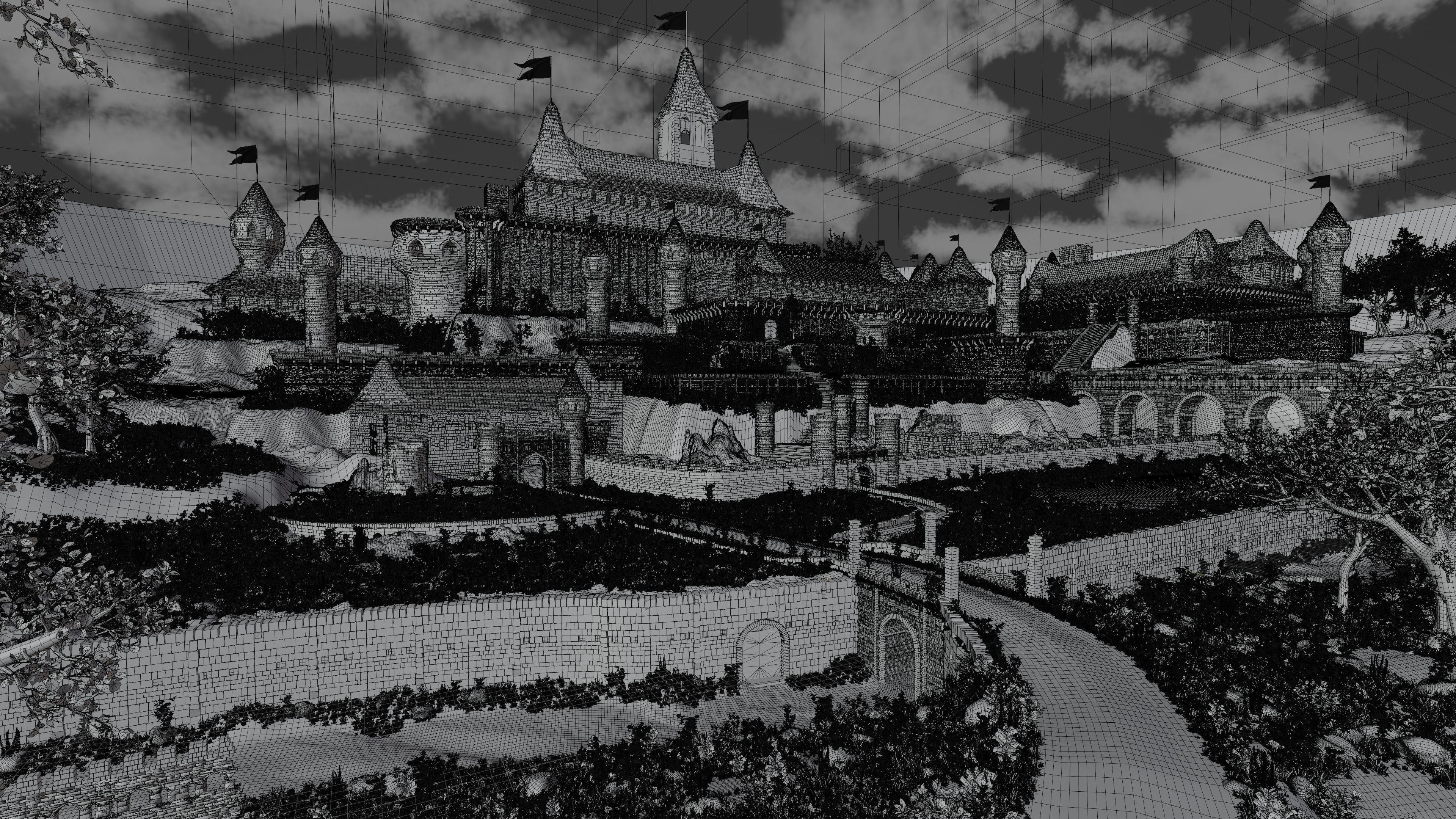 Castle Scene 3D model_15