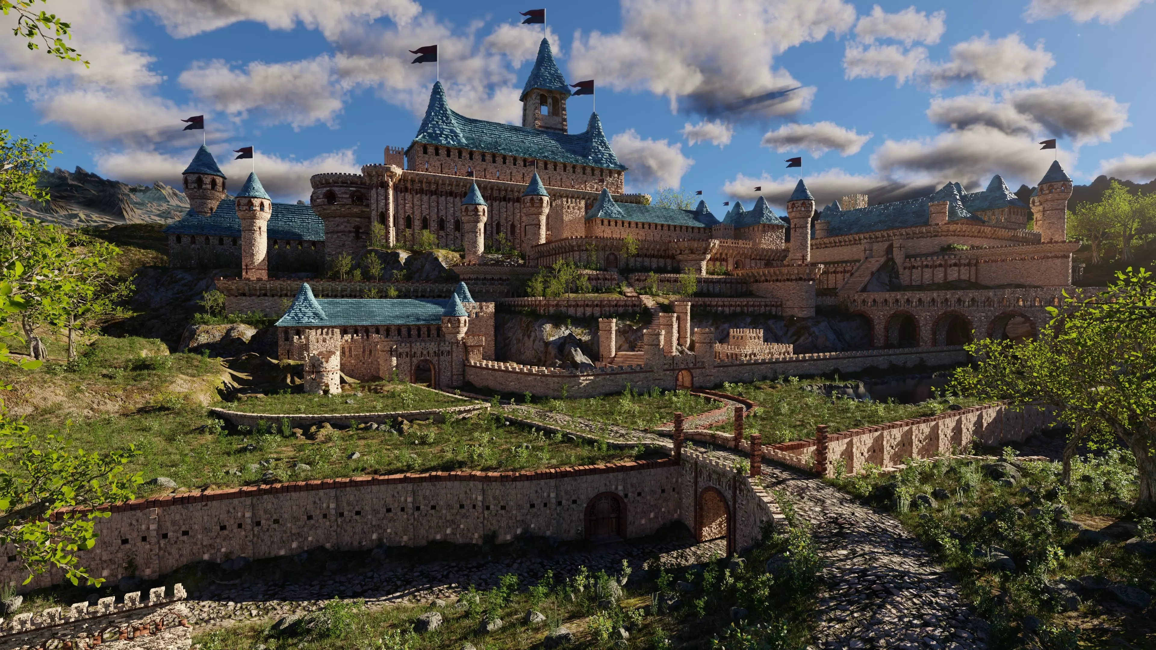 Castle Scene 3D model_0