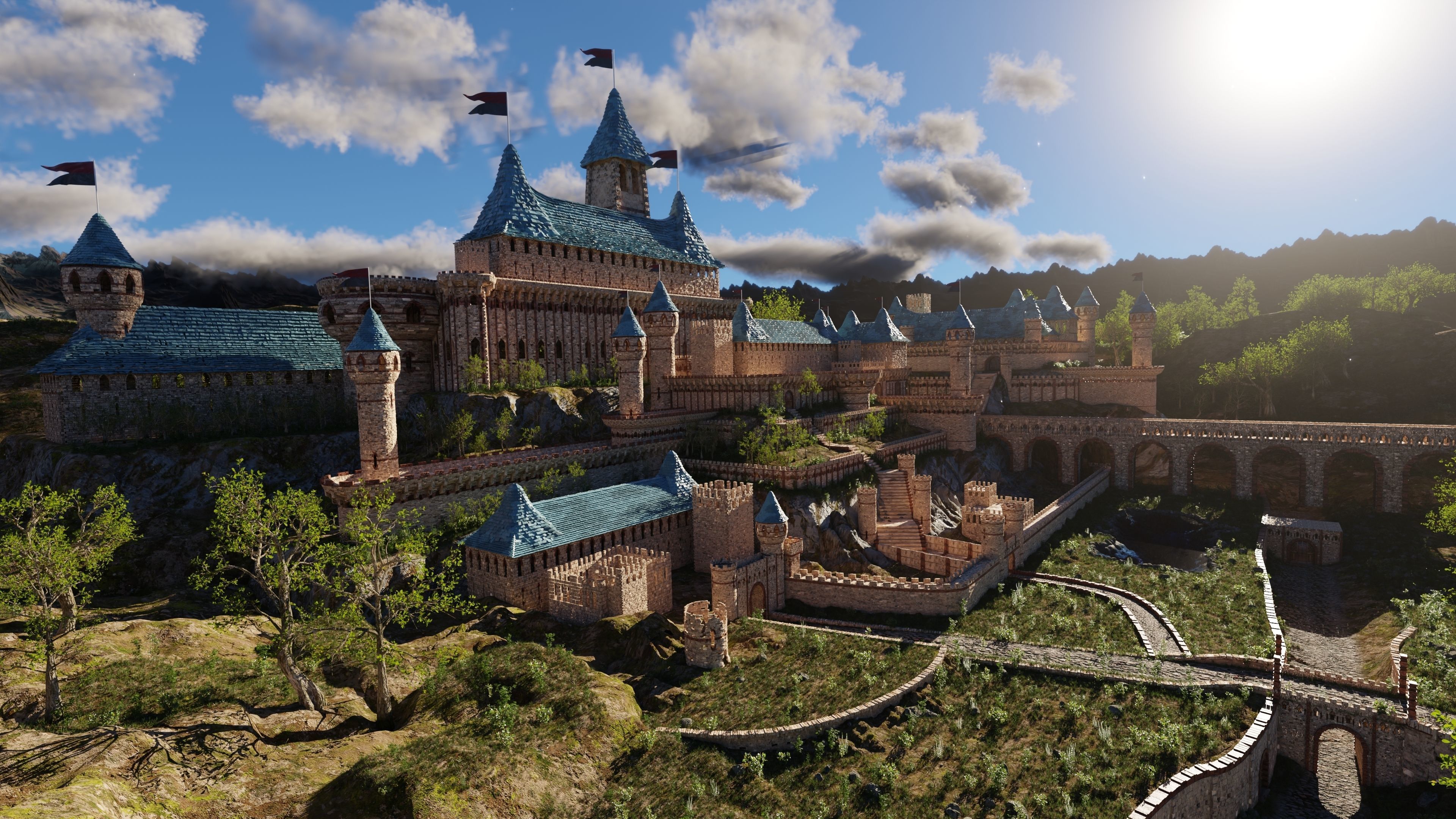 Castle Scene 3D model_11