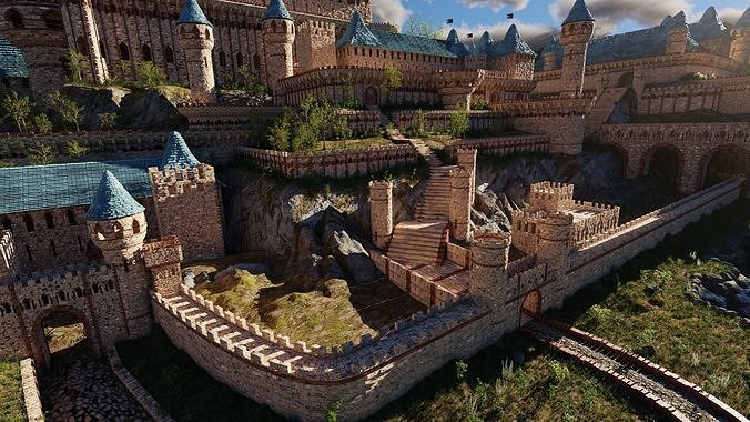 Castle Scene 3D model 5
