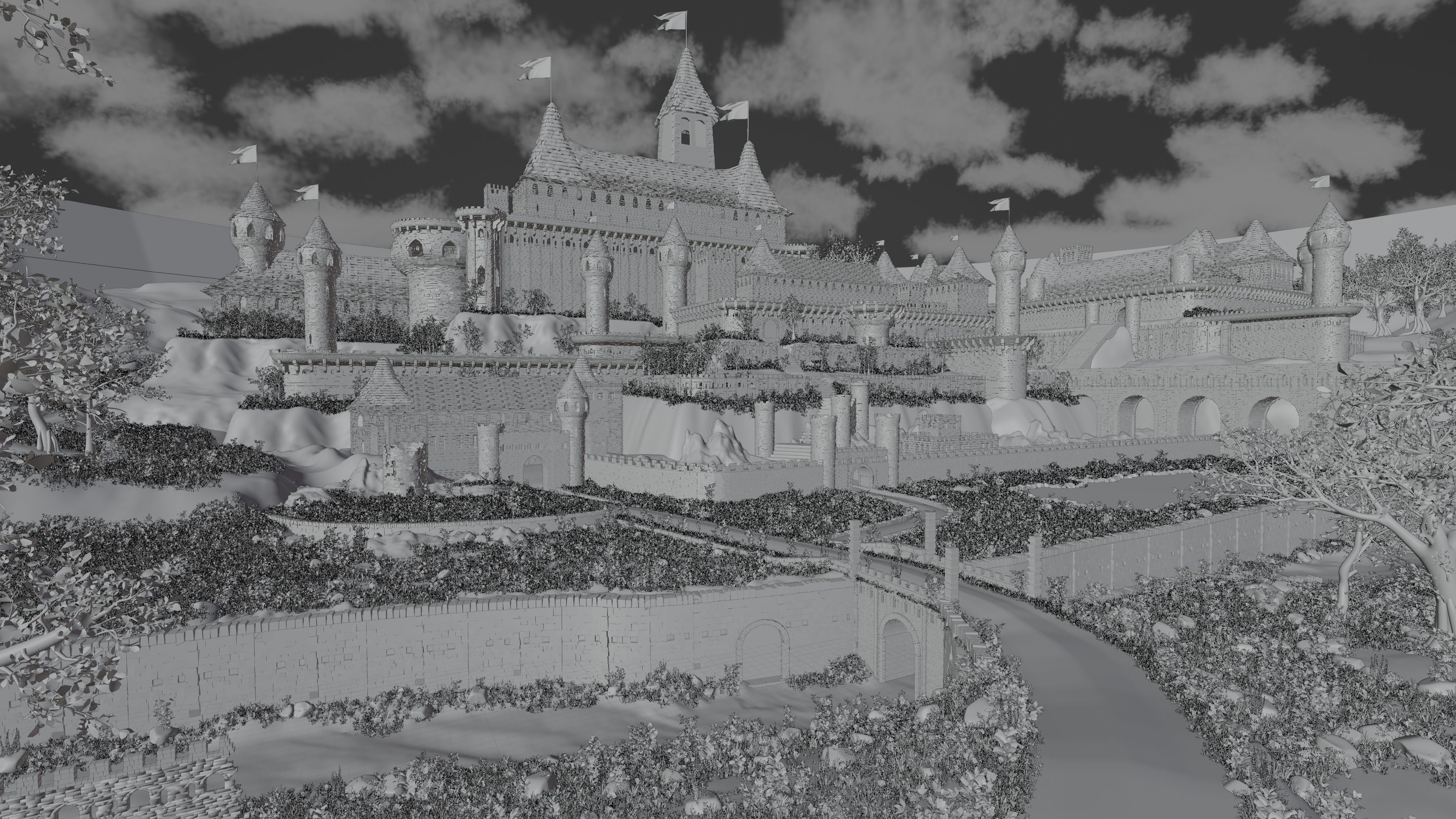 Castle Scene 3D model_14