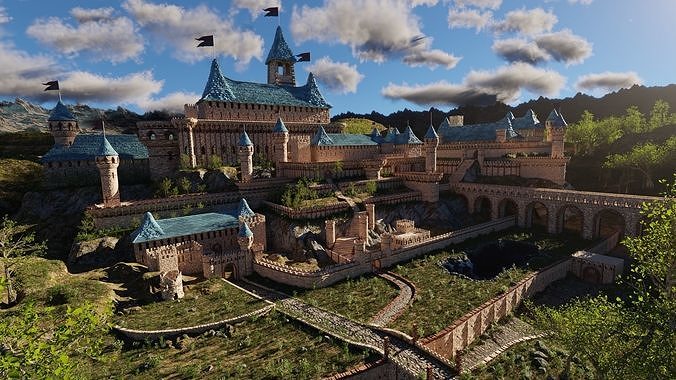 Castle Scene 3D model 6