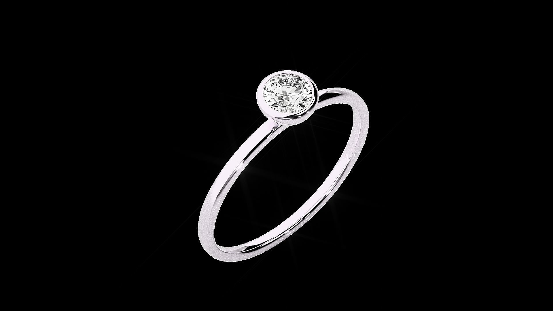 Solitaire Tri stackable rings 3dm stl renders details 3D print model_40