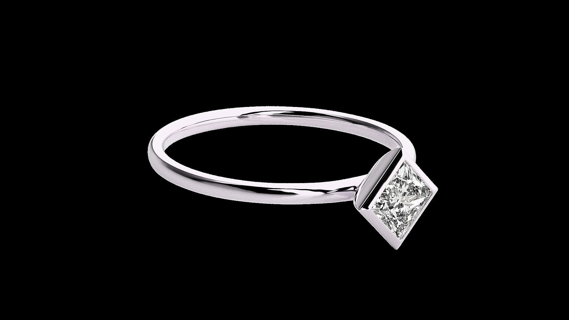 Solitaire Tri stackable rings 3dm stl renders details 3D print model_36