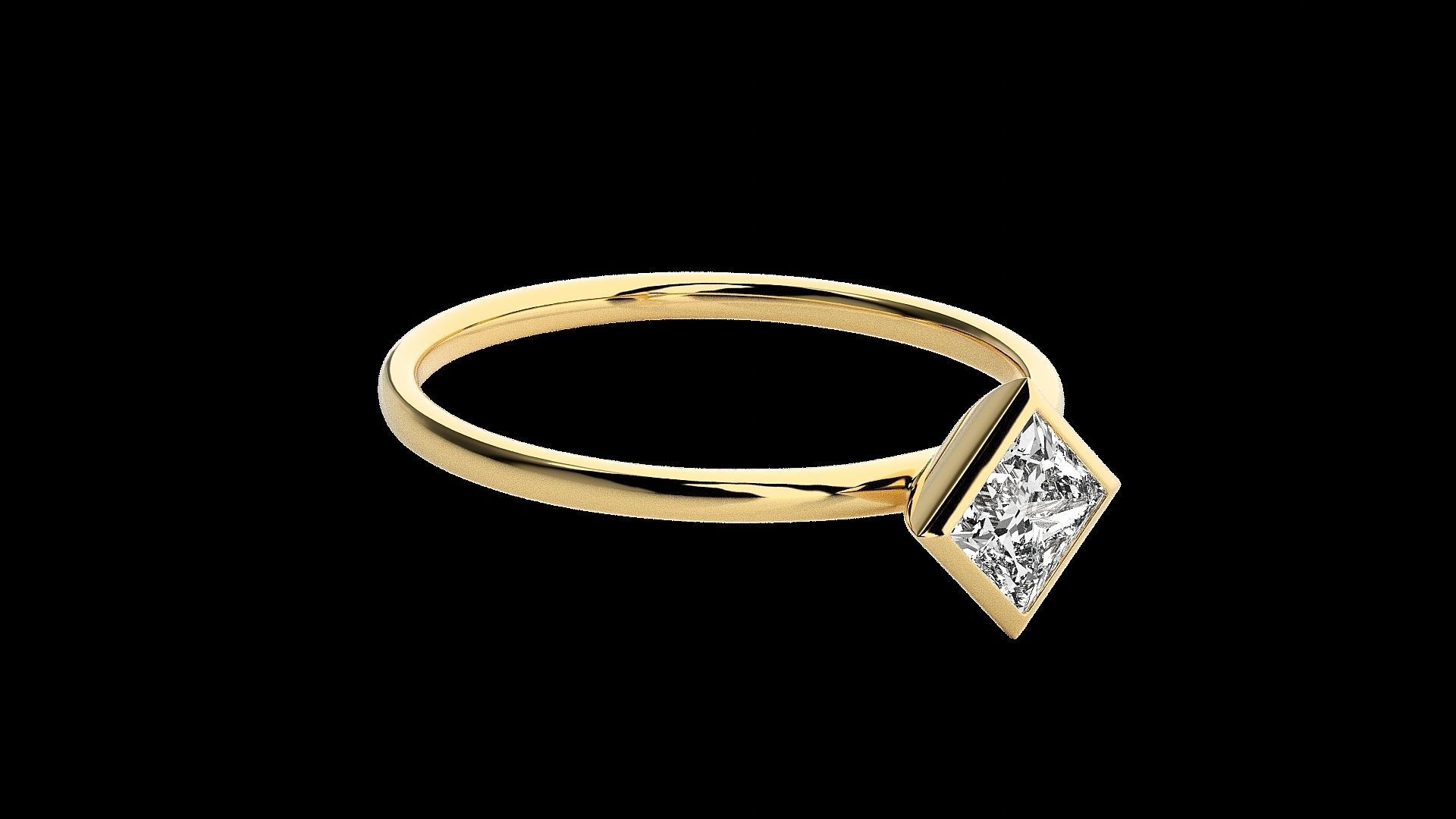 Solitaire Tri stackable rings 3dm stl renders details 3D print model_55