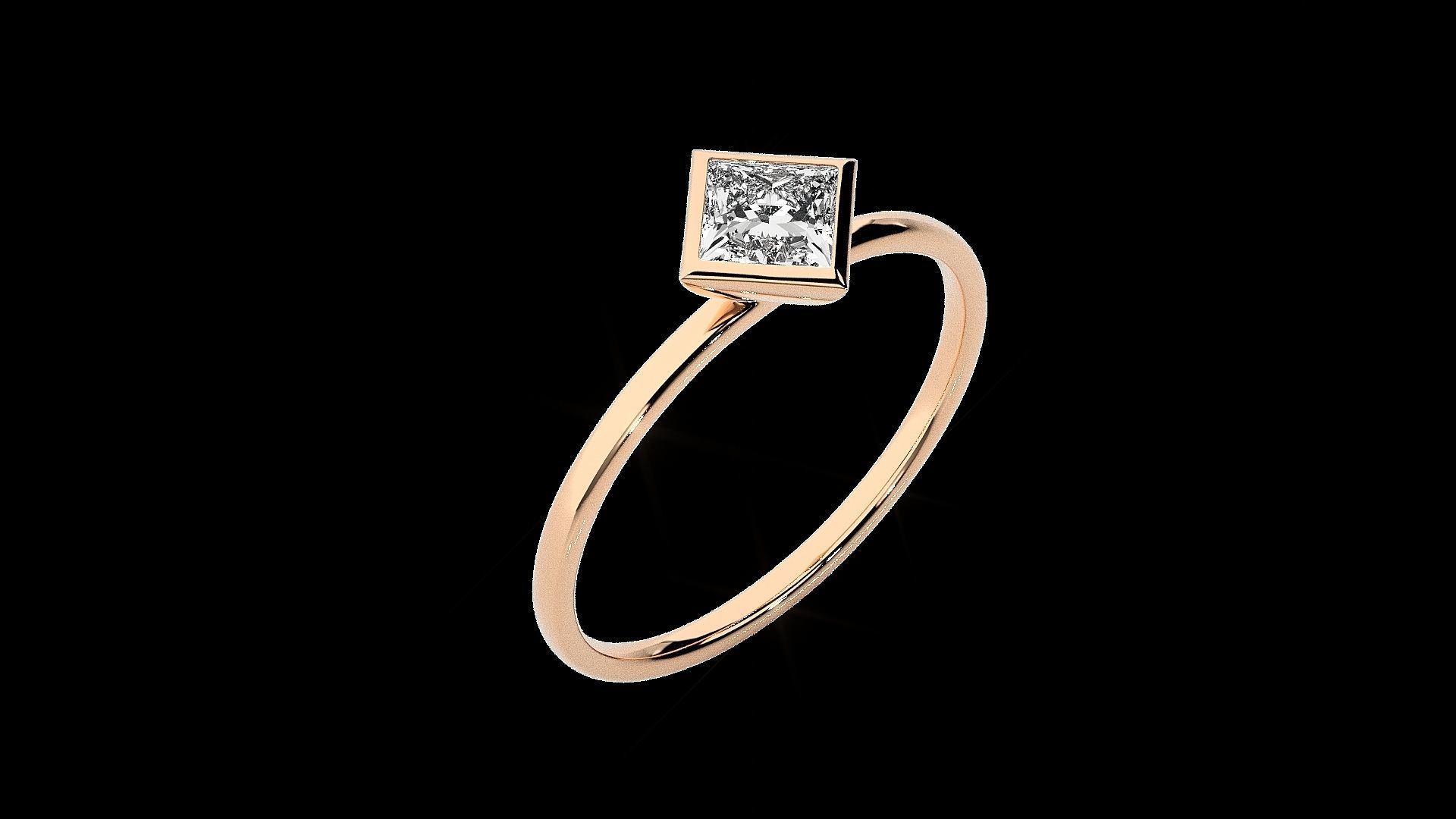 Solitaire Tri stackable rings 3dm stl renders details 3D print model_21