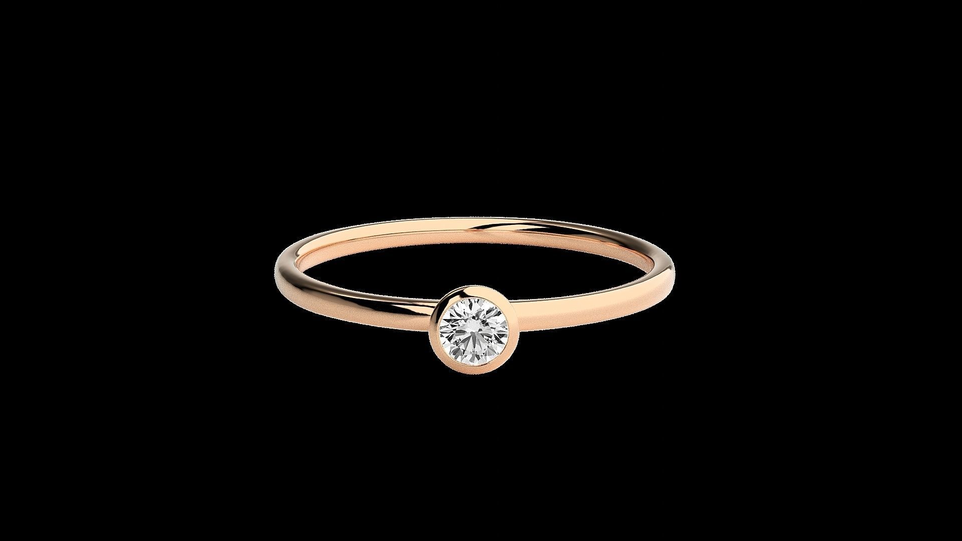 Solitaire Tri stackable rings 3dm stl renders details 3D print model_14