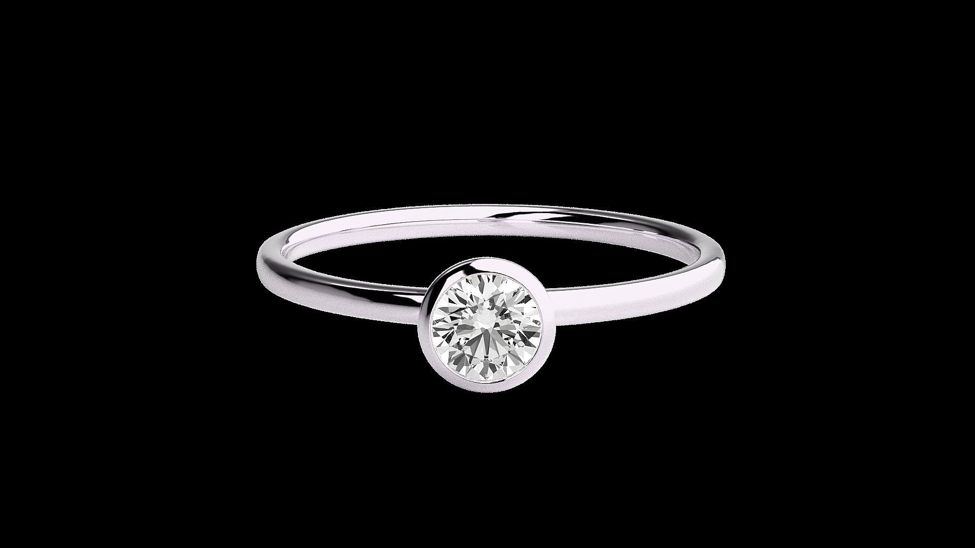 Solitaire Tri stackable rings 3dm stl renders details 3D print model_34