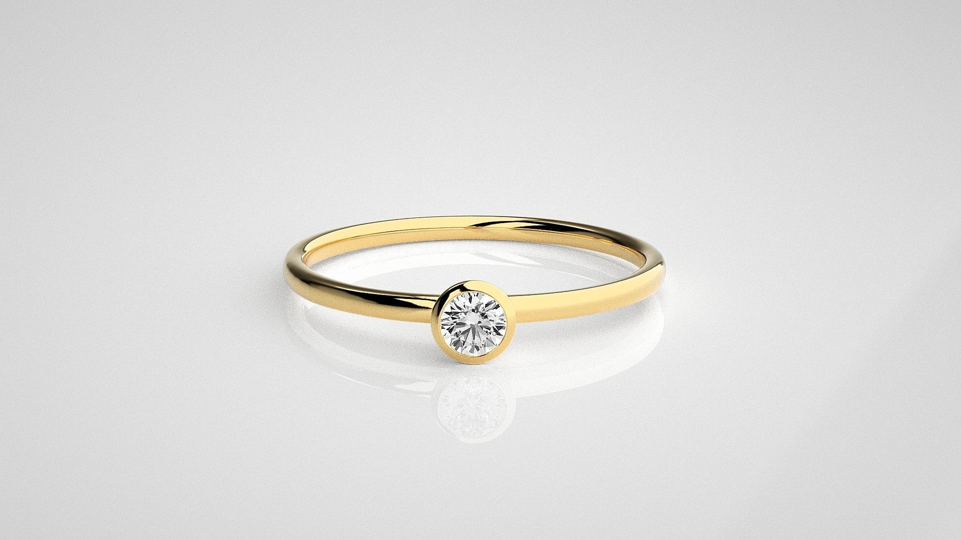 Solitaire Tri stackable rings 3dm stl renders details 3D print model_42