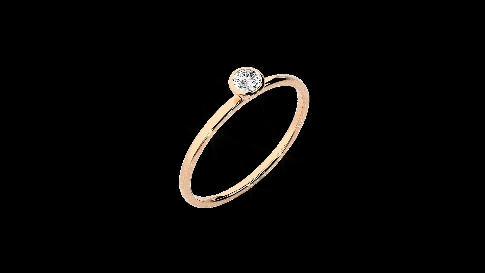 Solitaire Tri stackable rings 3dm stl renders details 3D print model_20