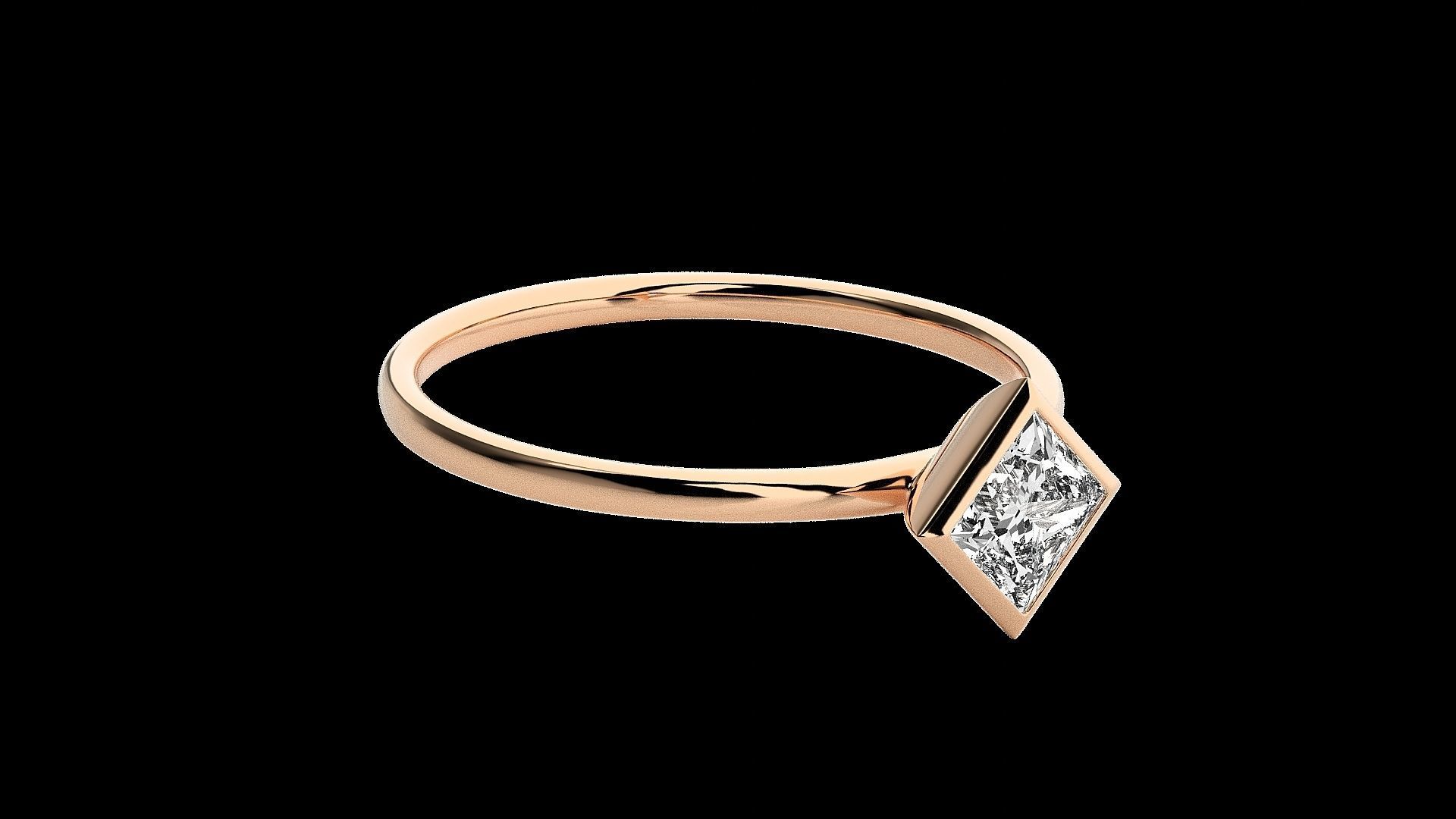 Solitaire Tri stackable rings 3dm stl renders details 3D print model_18