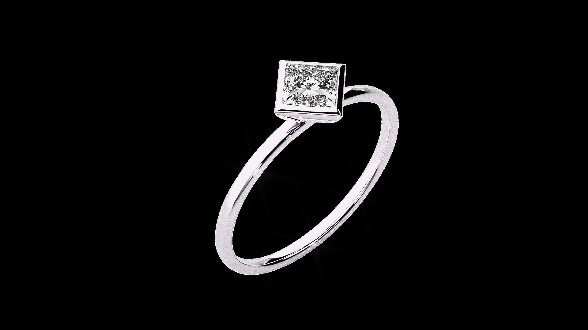 Solitaire Tri stackable rings 3dm stl renders details 3D print model_39
