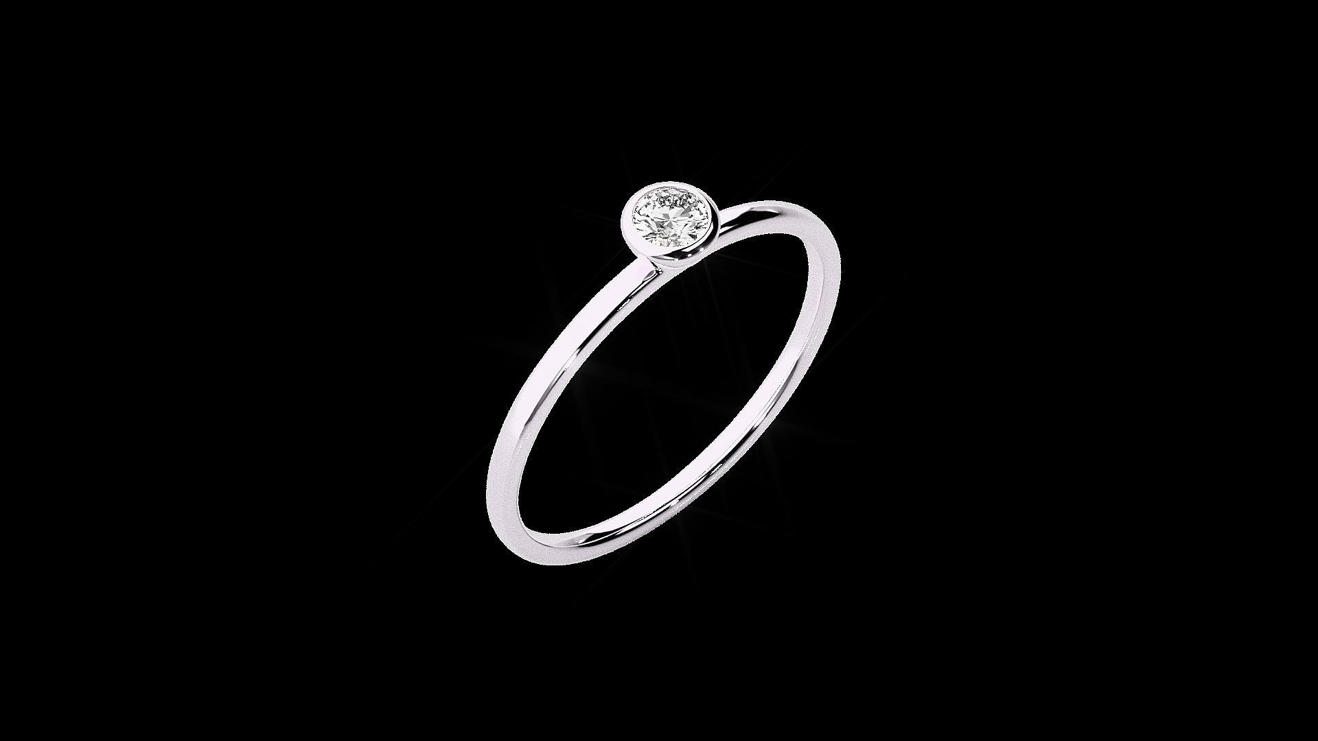 Solitaire Tri stackable rings 3dm stl renders details 3D print model_38