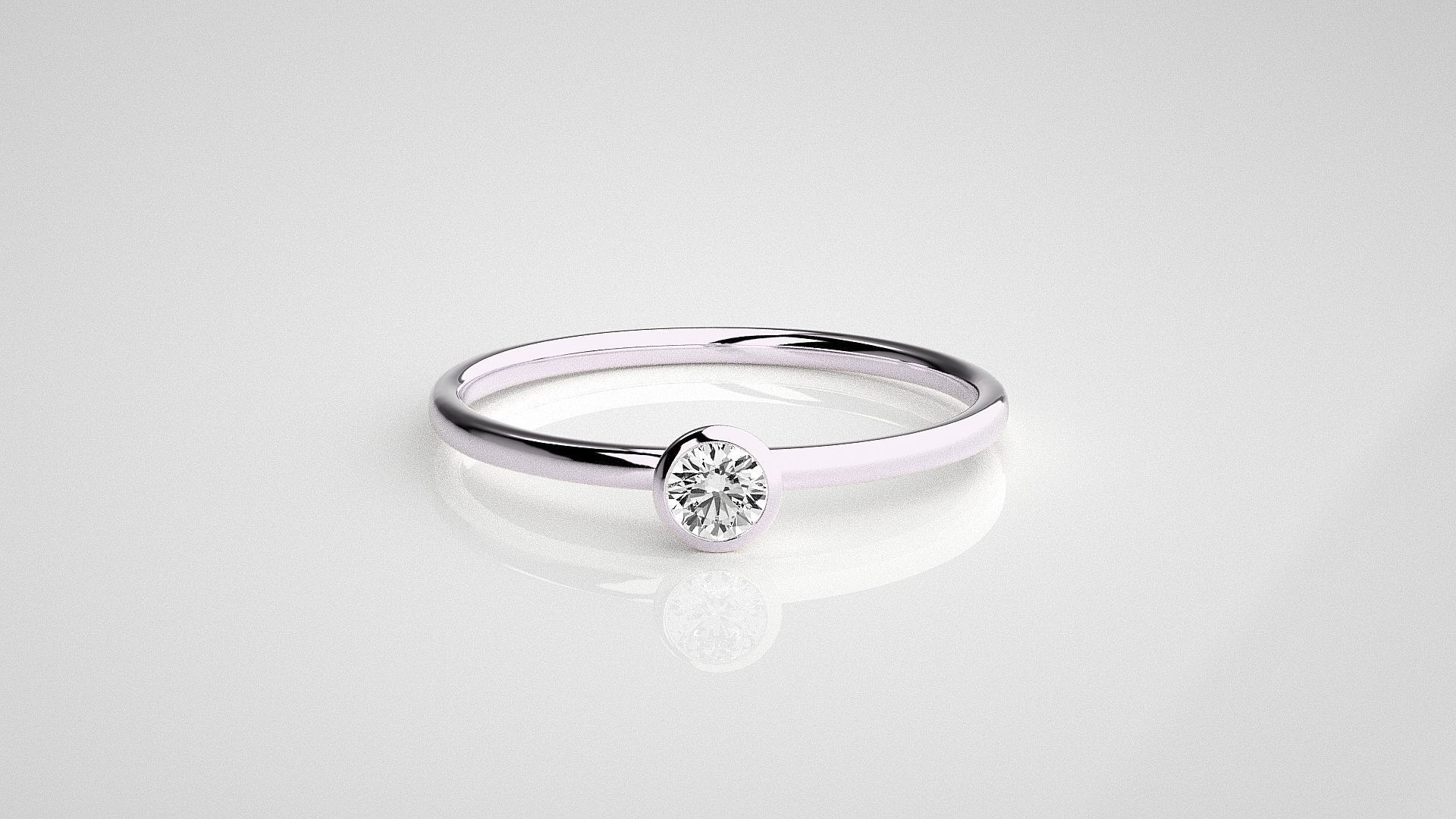 Solitaire Tri stackable rings 3dm stl renders details 3D print model_24