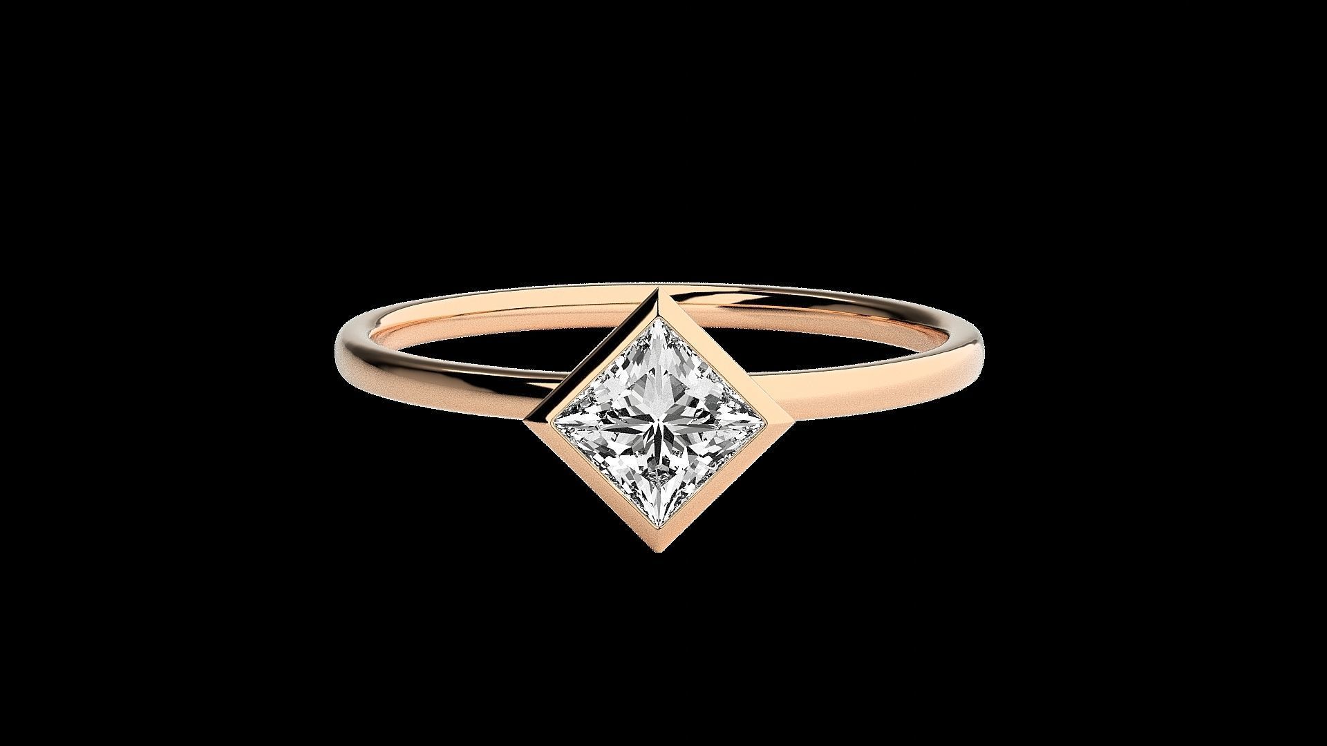 Solitaire Tri stackable rings 3dm stl renders details 3D print model_15