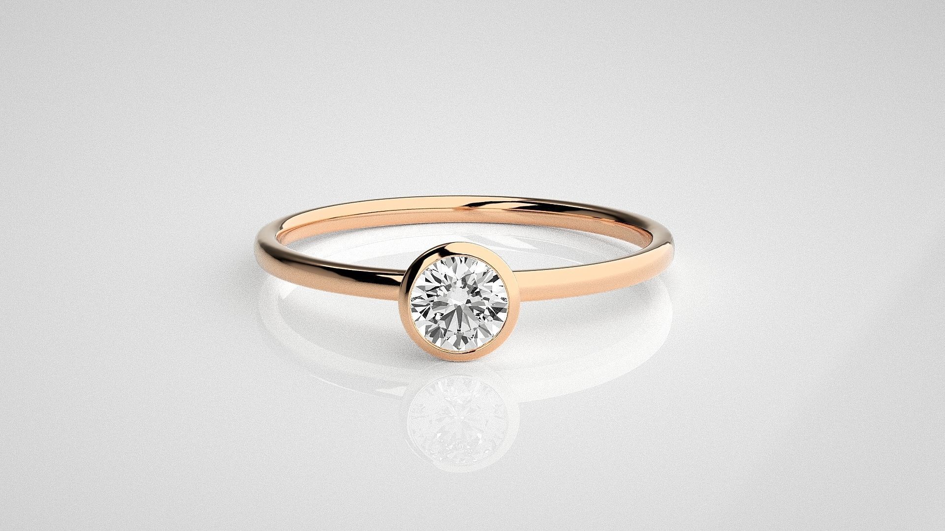 Solitaire Tri stackable rings 3dm stl renders details 3D print model_7