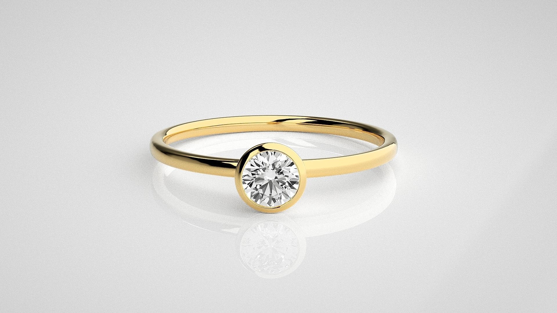 Solitaire Tri stackable rings 3dm stl renders details 3D print model_41