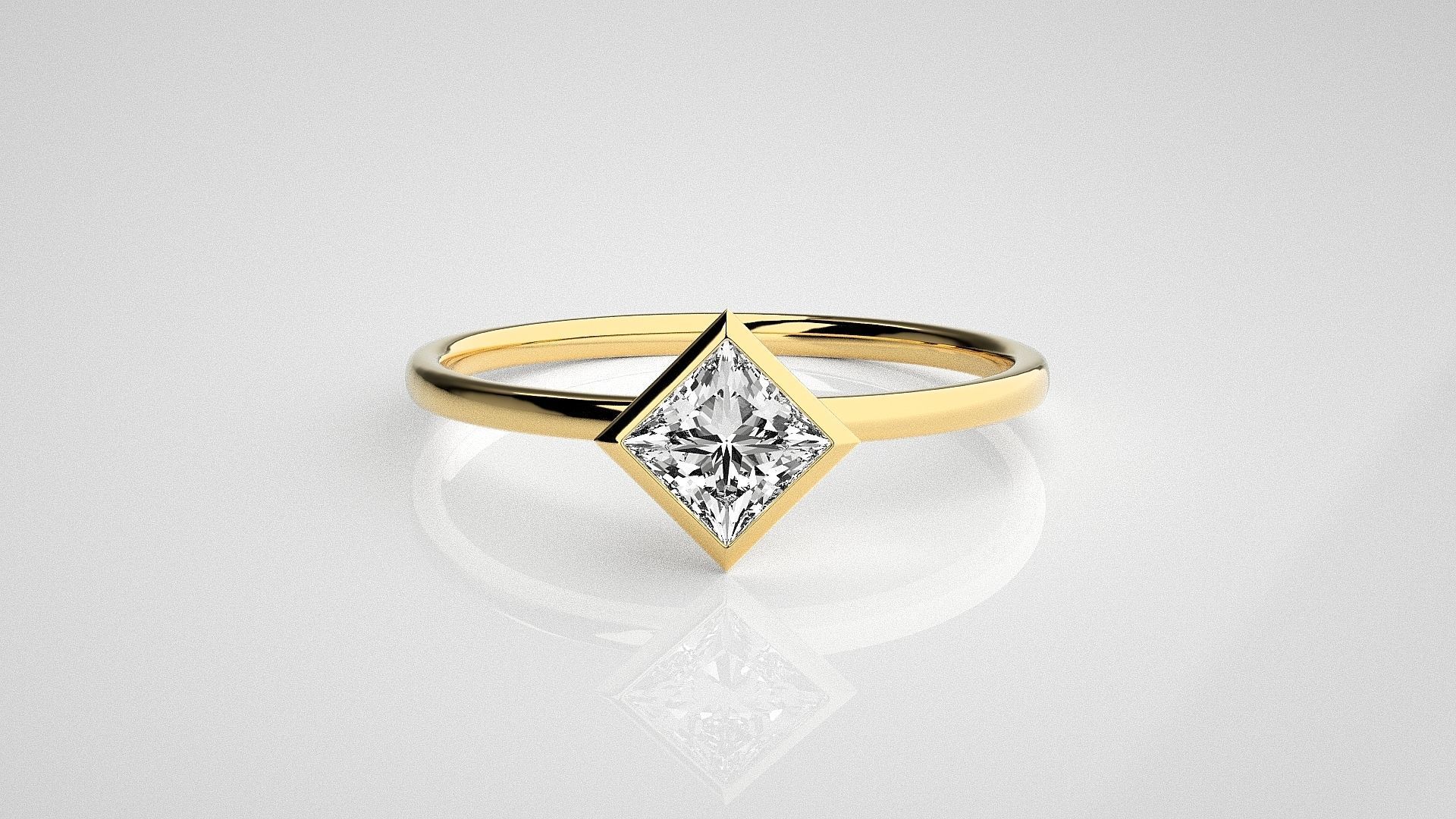 Solitaire Tri stackable rings 3dm stl renders details 3D print model_43