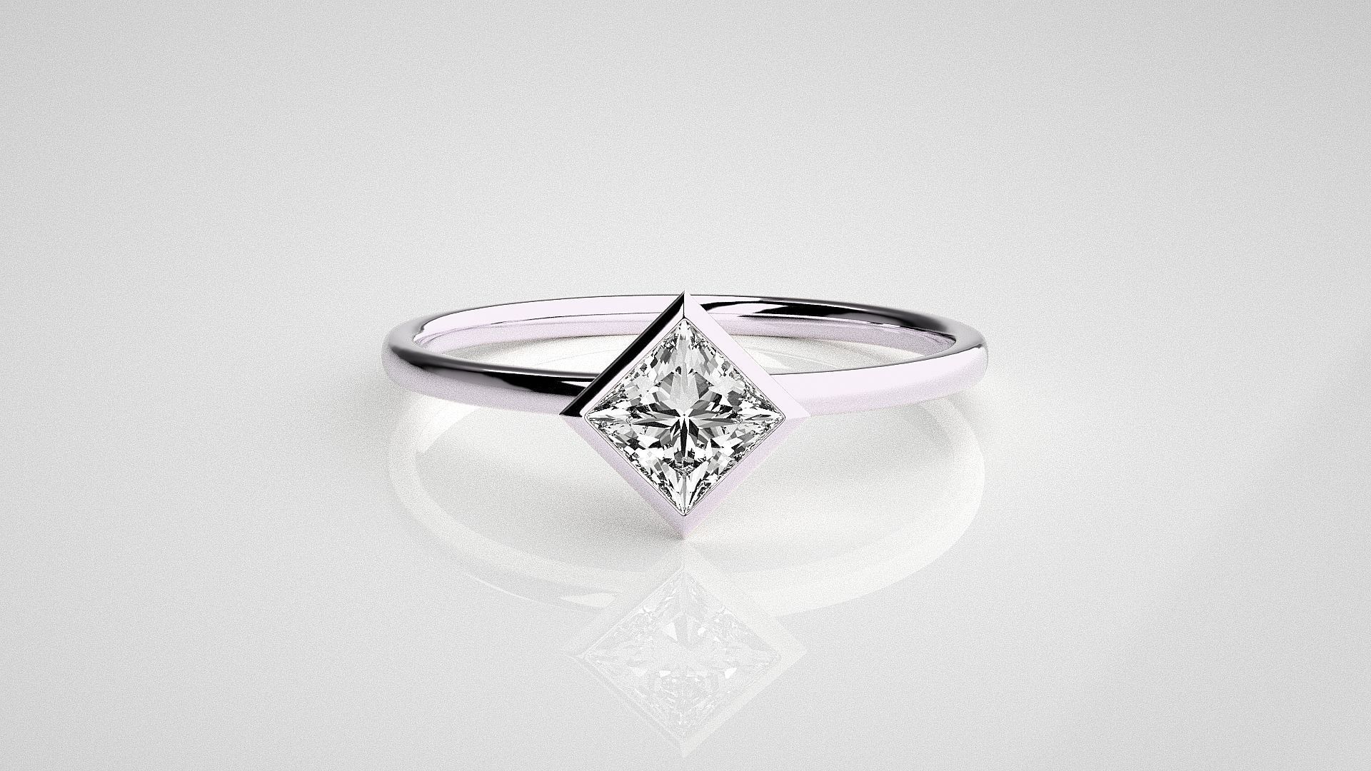 Solitaire Tri stackable rings 3dm stl renders details 3D print model_23