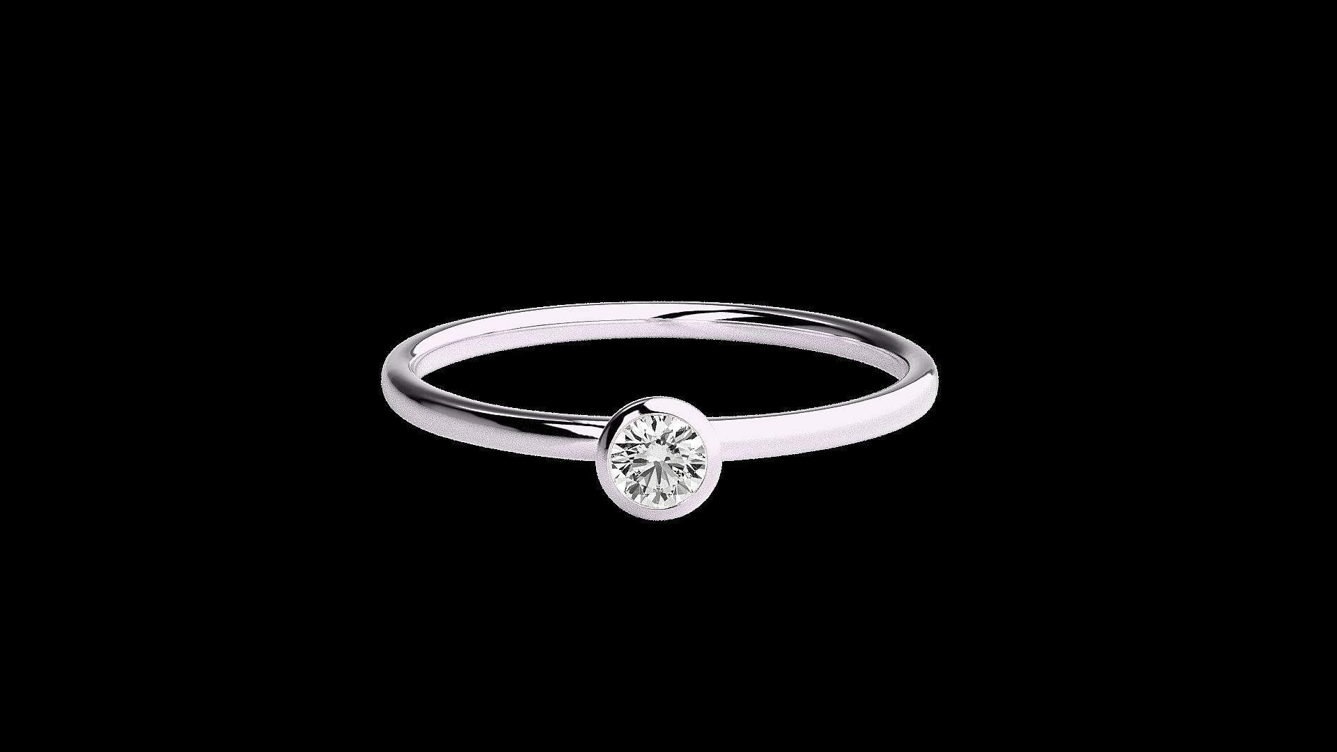 Solitaire Tri stackable rings 3dm stl renders details 3D print model_32