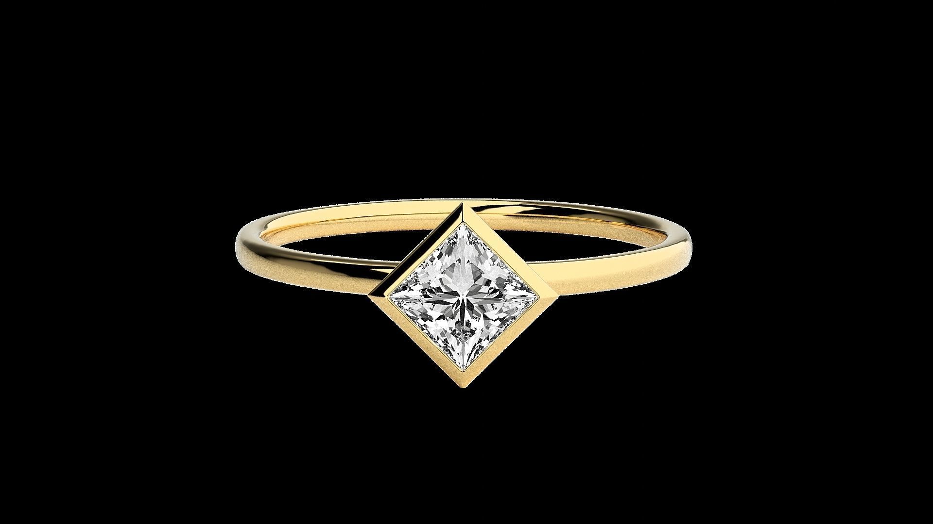 Solitaire Tri stackable rings 3dm stl renders details 3D print model_51