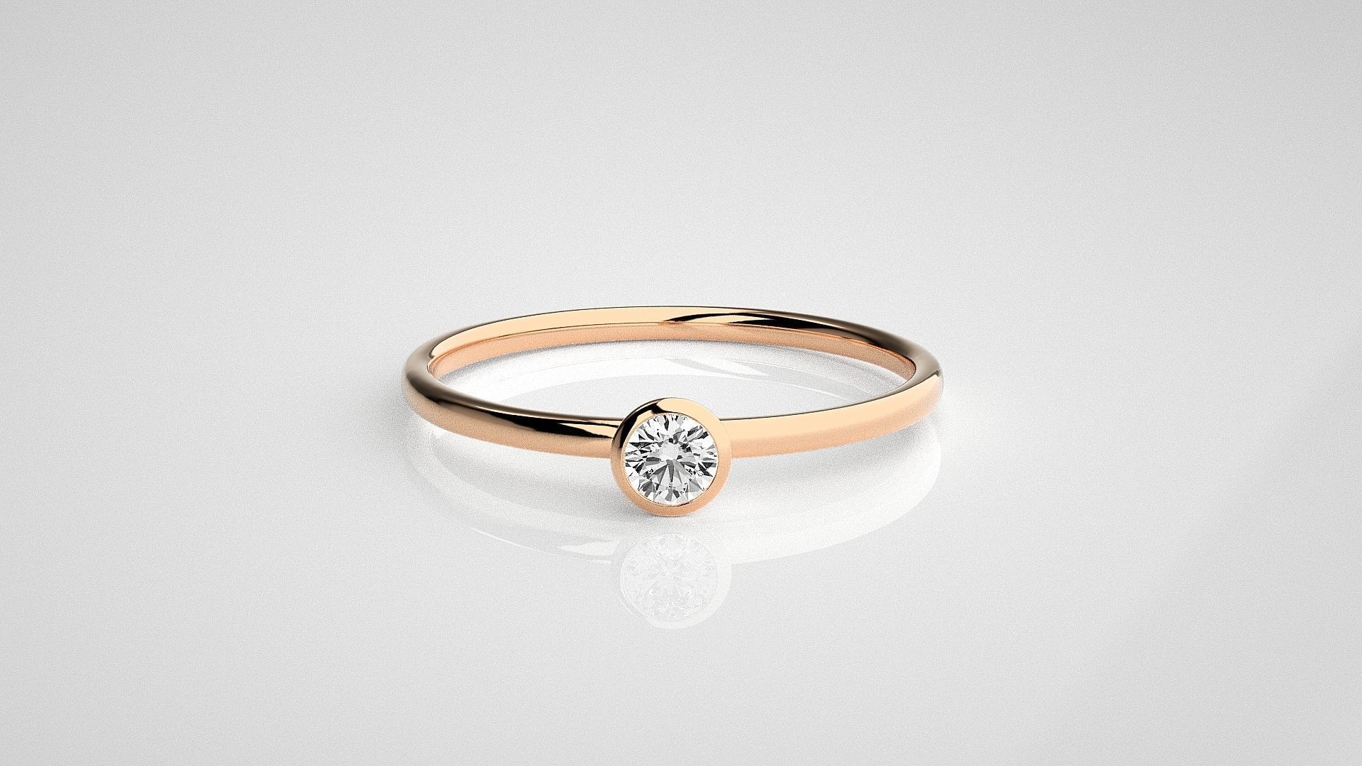 Solitaire Tri stackable rings 3dm stl renders details 3D print model_5