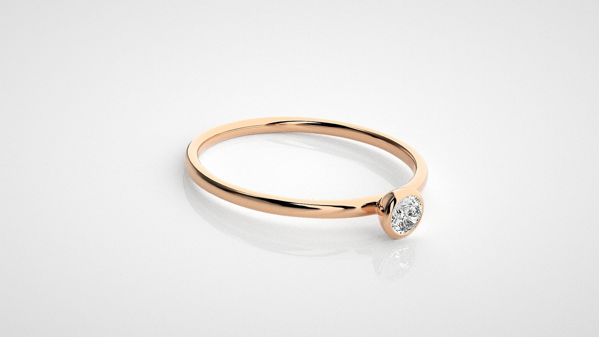 Solitaire Tri stackable rings 3dm stl renders details 3D print model_9