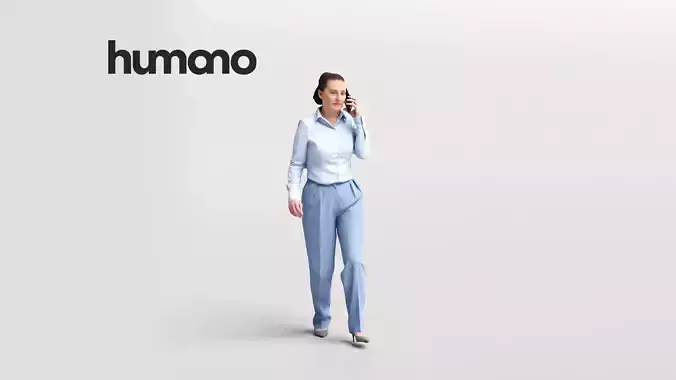Humano business woman - walking working phone office -07042-58